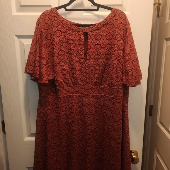 Kiyonna Dress Womens 3X Middeton Lace Floral Spandex Knee Length Lined Plus - Picture 3 of 7